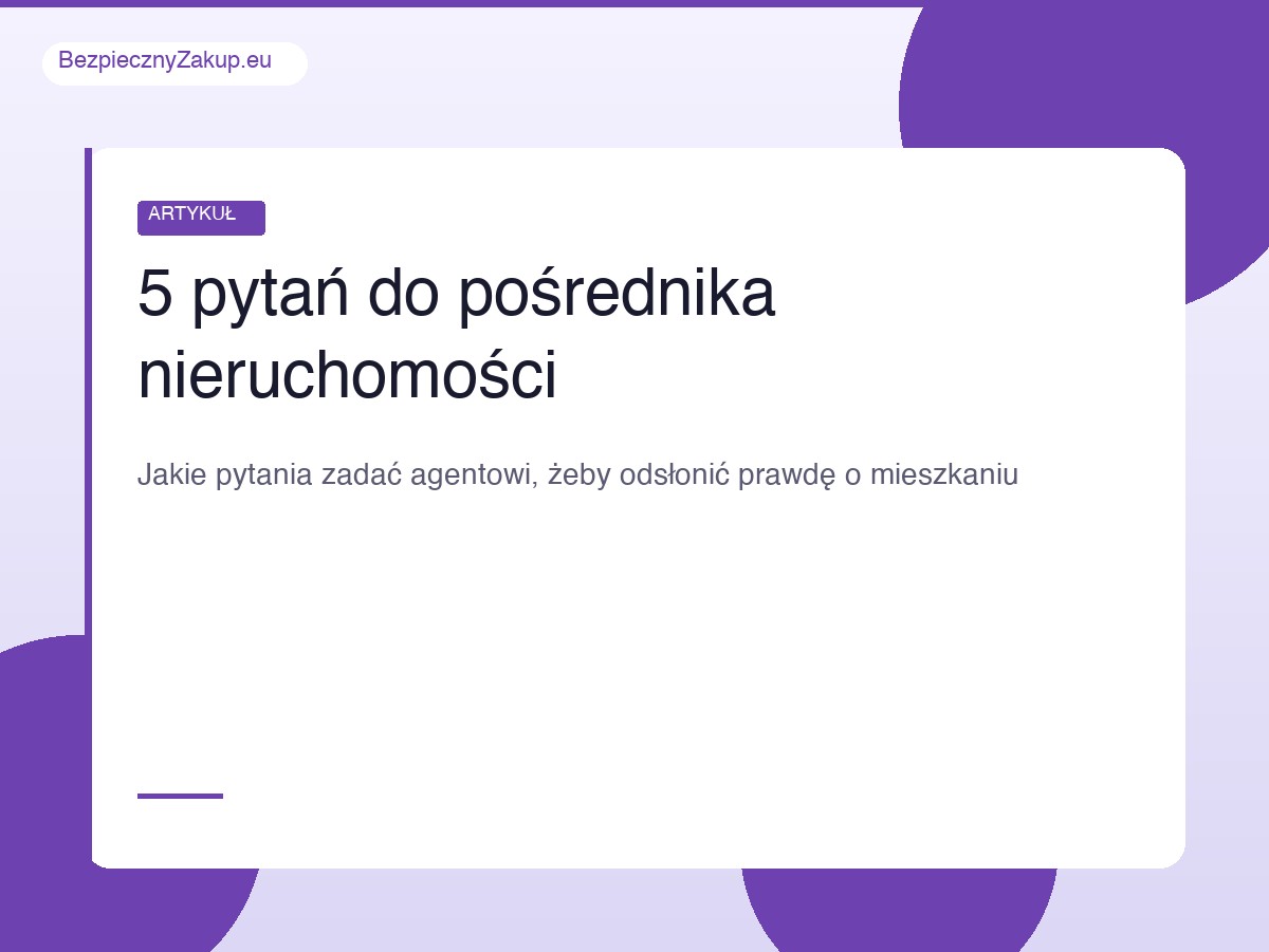 Rozmowa z pośrednikiem nieruchomości